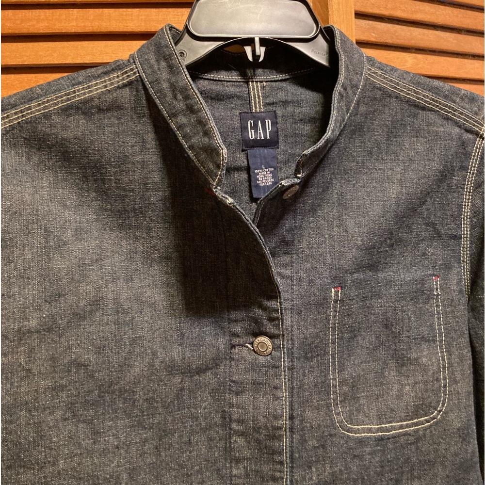 Gap Blue Denim Jean Jacket with Blade Collar - Picture 3 of 16